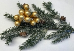 Weihnachtskugel / Spiegelbeere gold matt